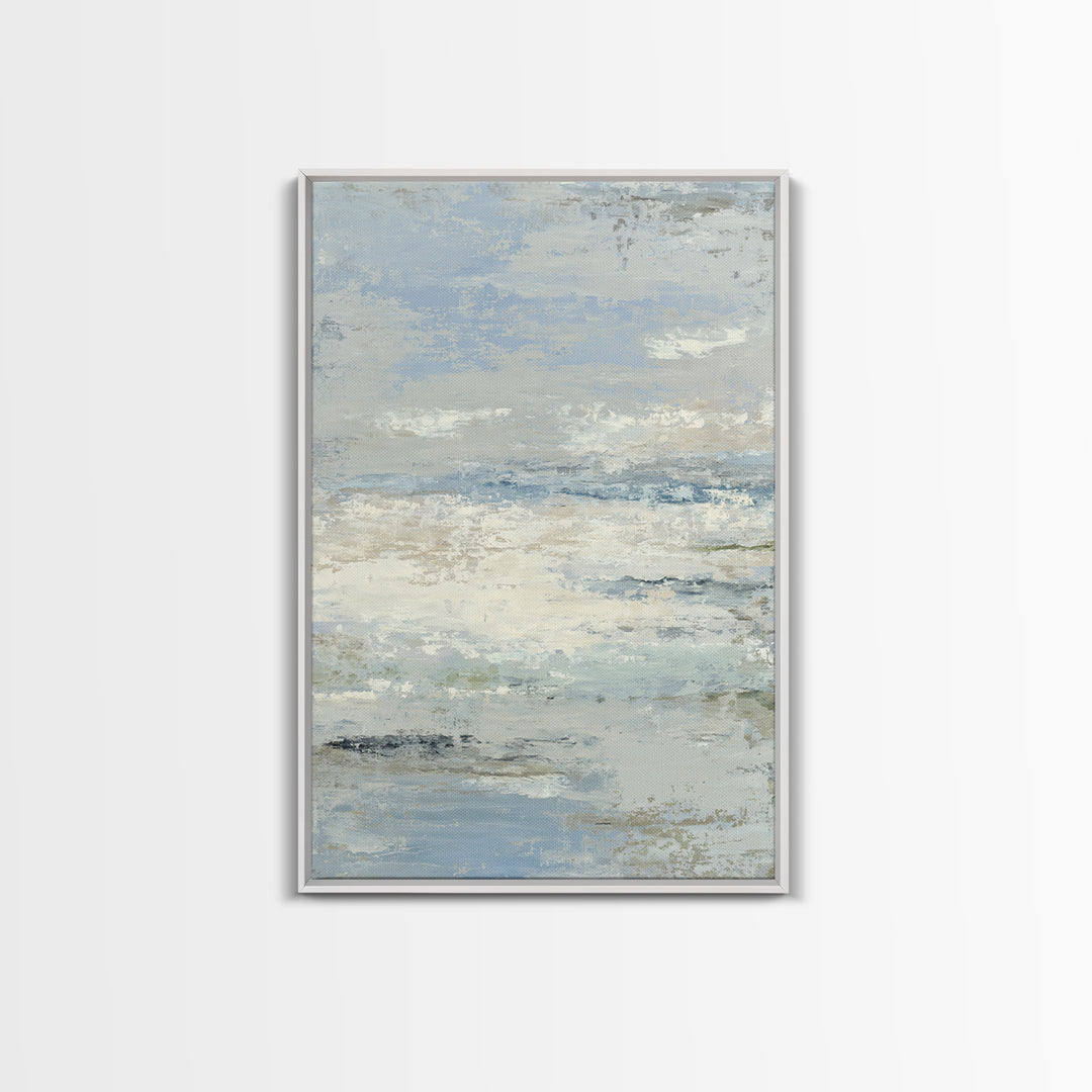 Soft Abstract Waves Framed Canvas Print, Waiting Room Art, Waiting Room Decor, Abstract Art, Calm, Floral Wall Art, WRA-2x3-34