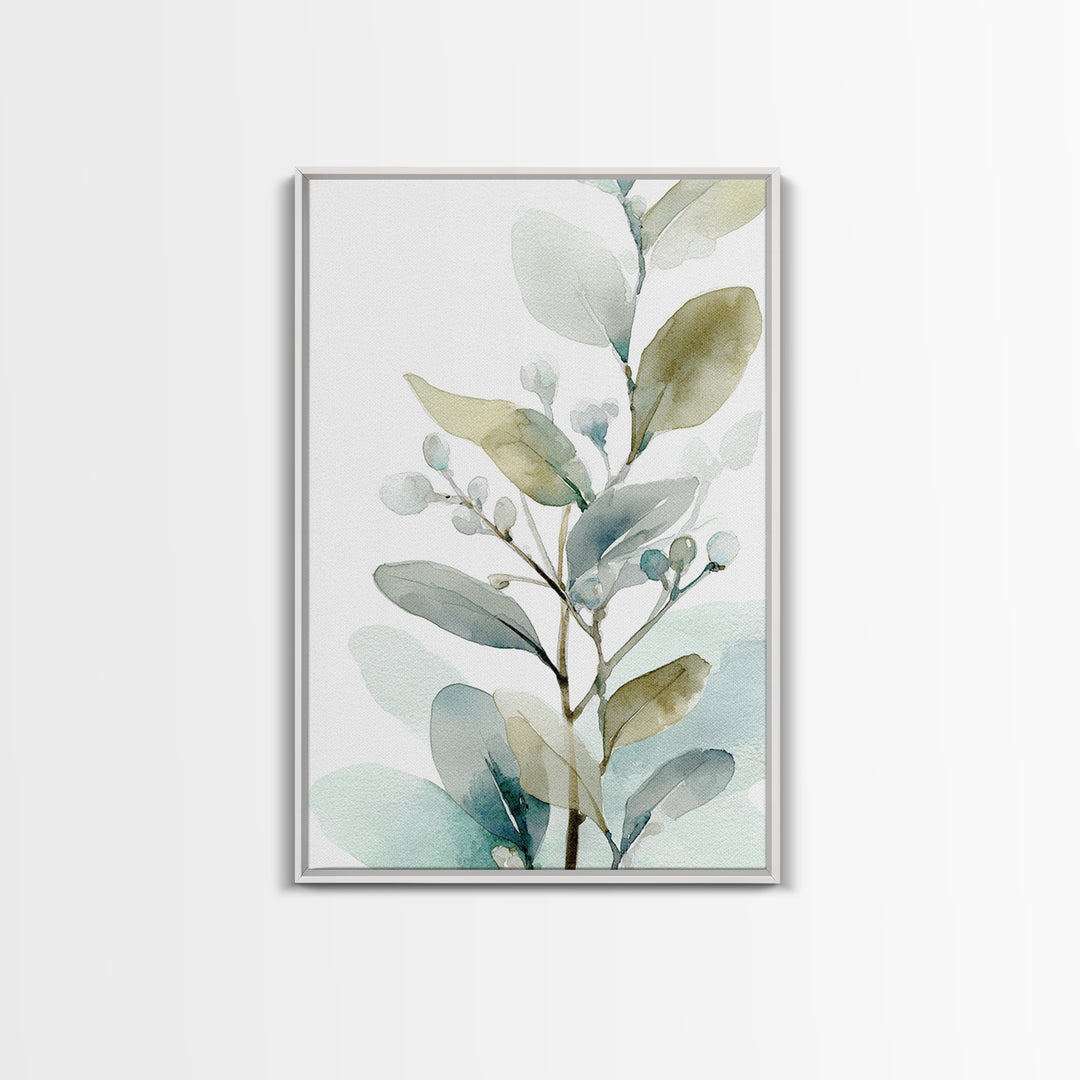 Neutral Botanical Branch Canvas Print, Waiting Room Art, Waiting Room Decor, Watercolor Art, Calm, Office Wall Art, WRA-2x3-35