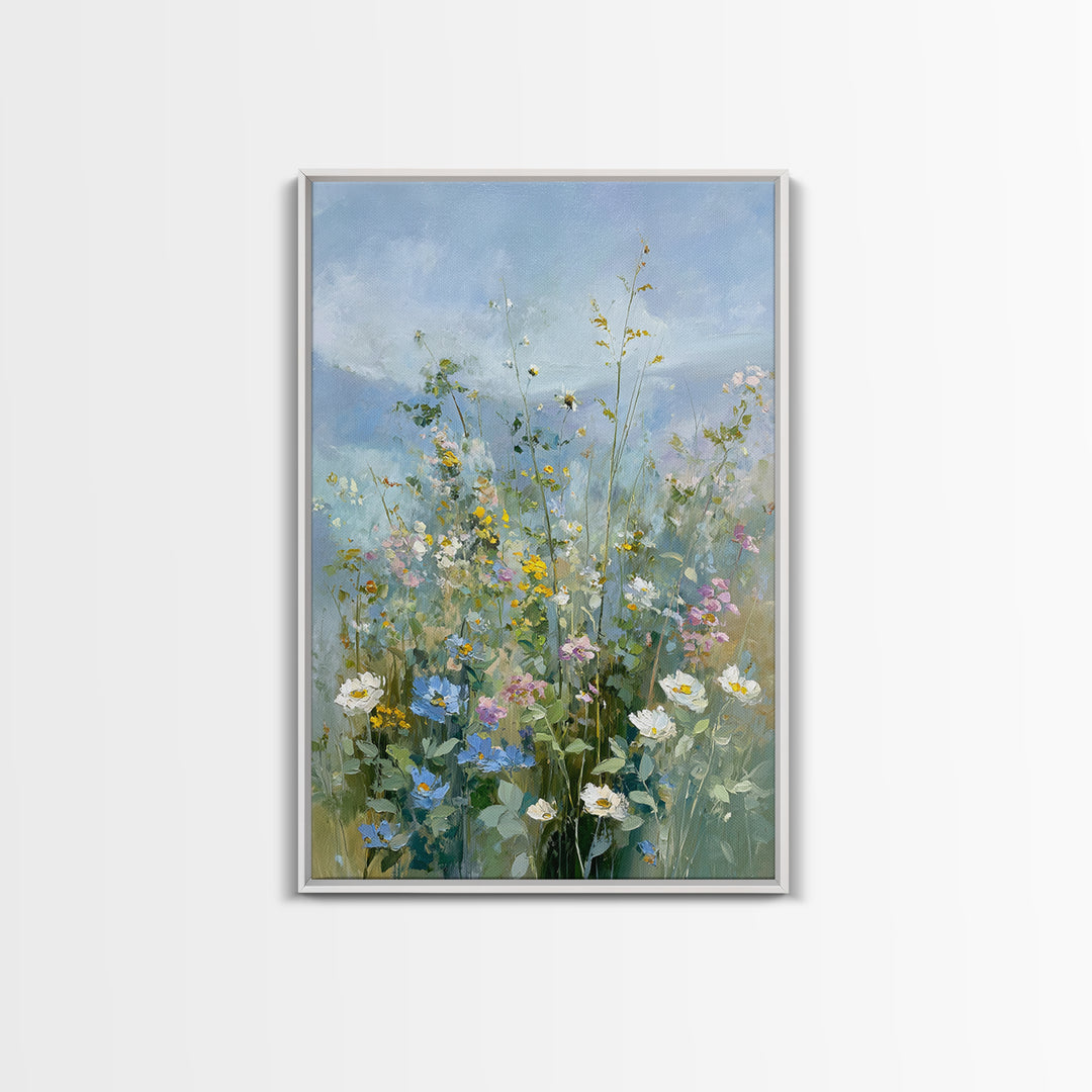 Sunlit Meadow with Wildflowers Canvas Print, Waiting Room Art, Fine Art Print, Waiting Room Decor, Watercolor Art, Calm, WRA-2x3-40