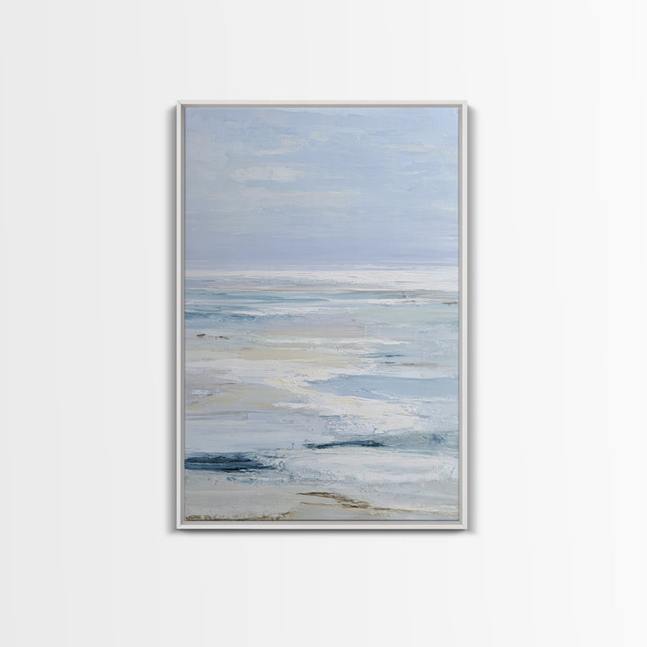 Coastal Horizon with Pale Sand and Water Framed Canvas Print, Waiting Room Art, Printable Wall Art, Waiting Room Decor, Calm, WRA-2x3-41