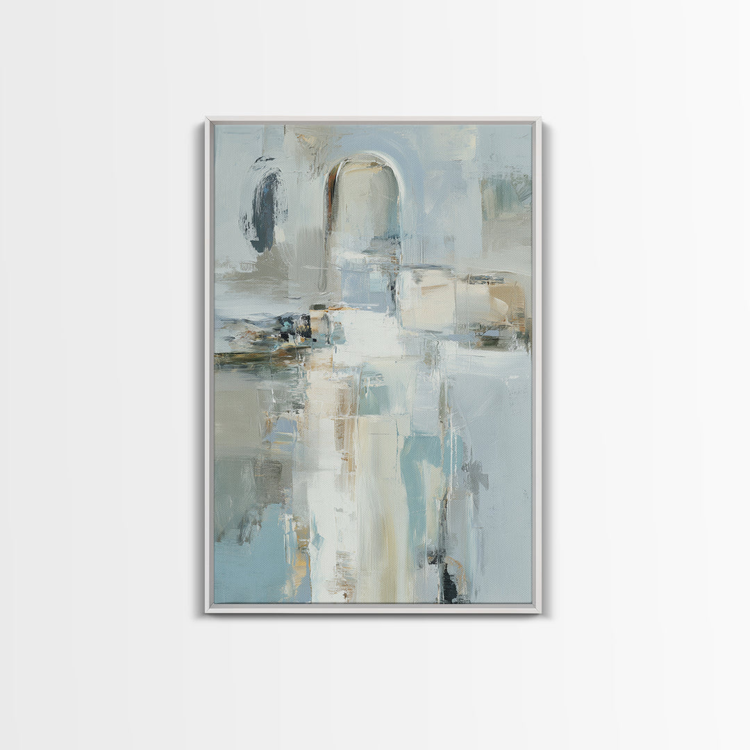 Modern Neutral Arch Abstraction Framed Canvas Print, Waiting Room Art, Abstract Art, Waiting Room Decor, Calm, Landscape, WRA-2x3-53