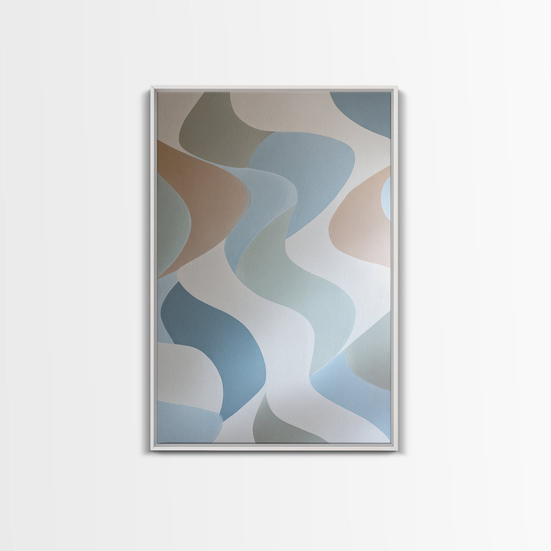 Pastel Rainbow Shapes for Pediatric Spaces Framed Canvas Print, Waiting Room Art, Waiting Room Decor, Abstract Art, Calm, WRA-2x3-74