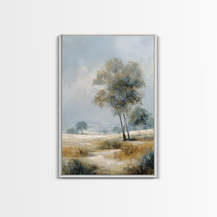 Open Field with Distant Tree Canvas Print, Waiting Room Art, Art, Waiting Room Decor, Calm, Bauhaus Print, Minimalist Wall Art, WRA-2x3-79