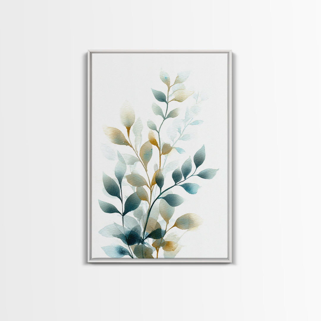 Neutral Botanical Branch Framed Canvas Print, Waiting Room Art, Bauhaus Print, Waiting Room Decor, Calm, Dental Office Decor, WRA-2x3-83