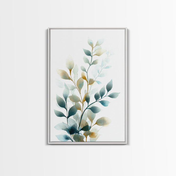 Neutral Botanical Branch Framed Canvas Print, Waiting Room Art, Bauhaus Print, Waiting Room Decor, Calm, Dental Office Decor, WRA-2x3-83