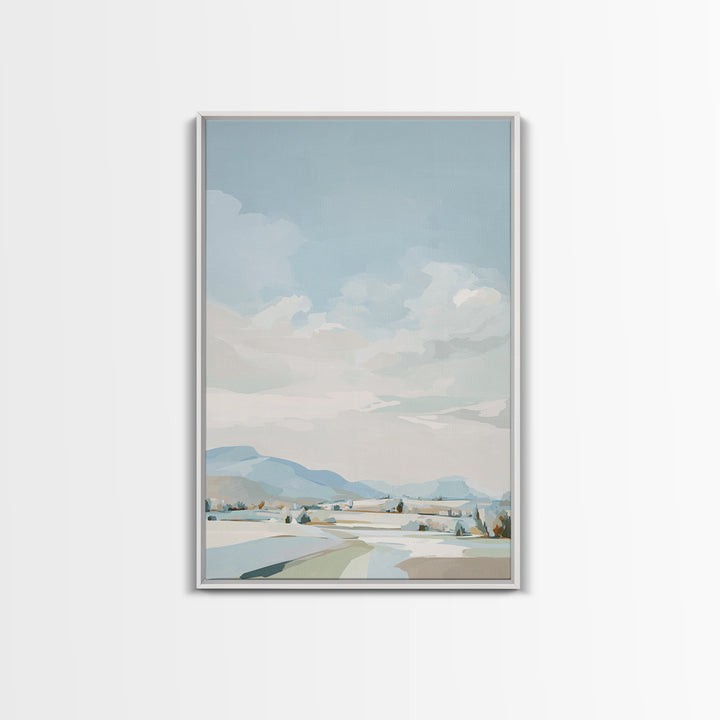 Calming Landscape with Open Sky and Gentle Canvas Print, Waiting Room Art, Art, Waiting Room Decor, Calm, Bauhaus Print, WRA-2x3-9