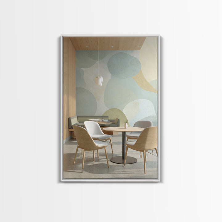 Pastel Rainbow Shapes for Pediatric Spaces Framed Canvas Print, Waiting Room Art, Waiting Room Decor, Abstract Art, Calm, WRA-2x3-98