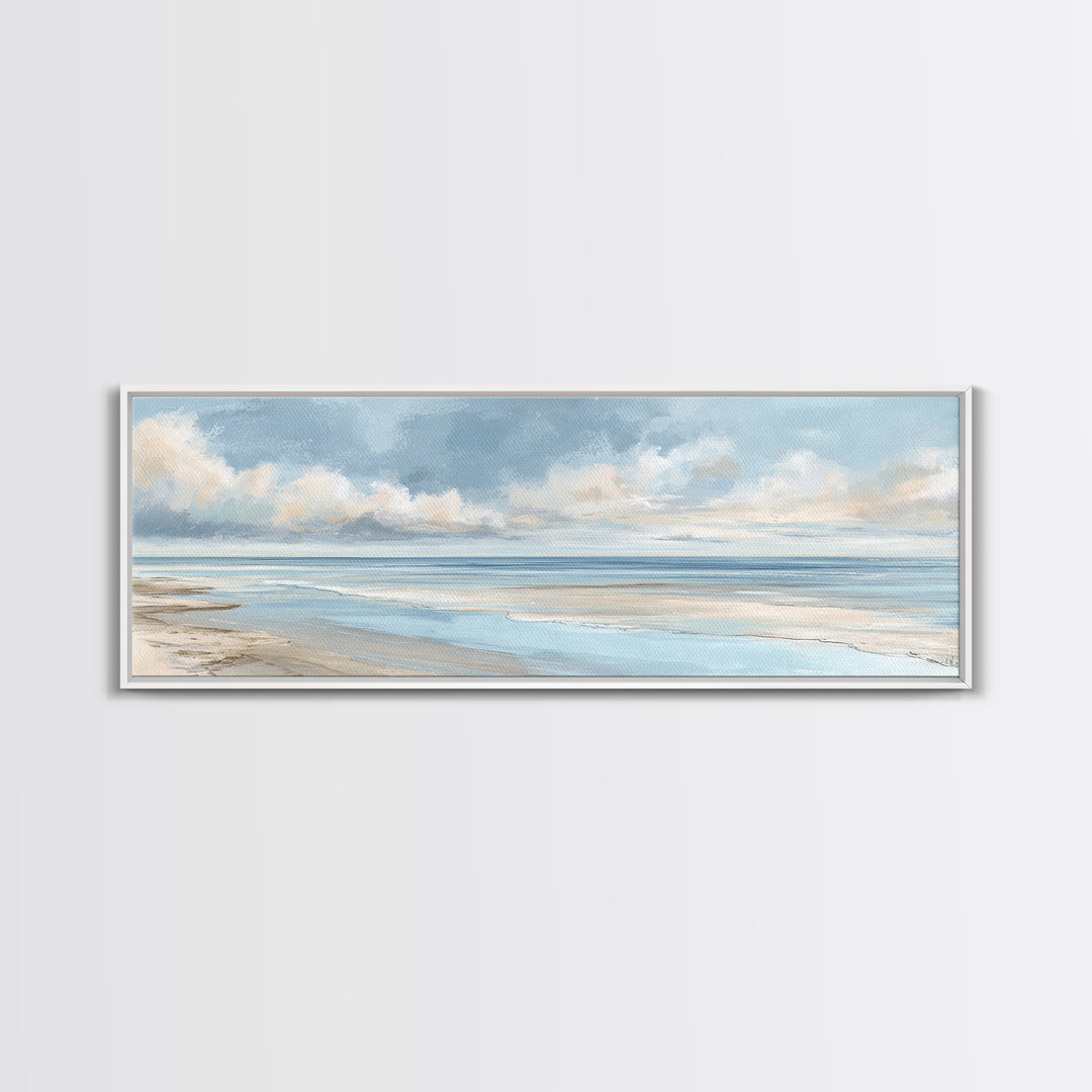 Coastal Horizon with Pale Sand and Water Canvas Print, Waiting Room Art, Landscape, Waiting Room Decor, Fine Art, Calm, WRA-3x1-25