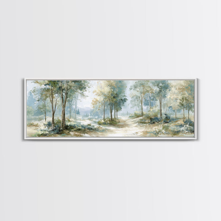 Misty Forest Path Canvas Print, Waiting Room Art, Gallery Decor, Waiting Room Decor, Fine Art, Calm, Contemporary Art, WRA-3x1-3