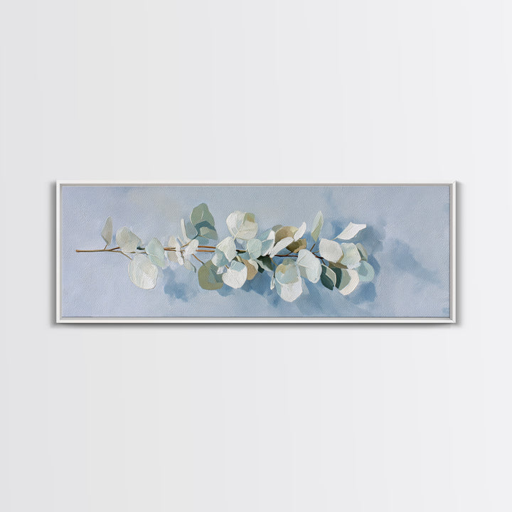 Clean Eucalyptus Leaf Study Canvas Print, Waiting Room Art, Minimalist Wall Art, Waiting Room Decor, Oil Painting, Calm, WRA-3x1-33