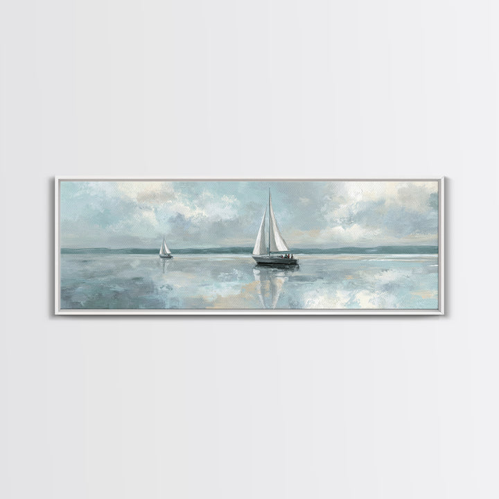 Quiet Sailboat on Calm Water Canvas Print, Waiting Room Art, Art Print, Waiting Room Decor, Fine Art, Calm, Abstract Art, WRA-3x1-35