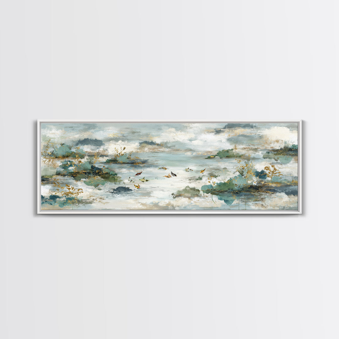Gentle Koi Fish Canvas Print, Waiting Room Art, Bedroom Decor, Waiting Room Decor, Fine Art, Calm, Abstract, Digital Art Print, WRA-3x1-38