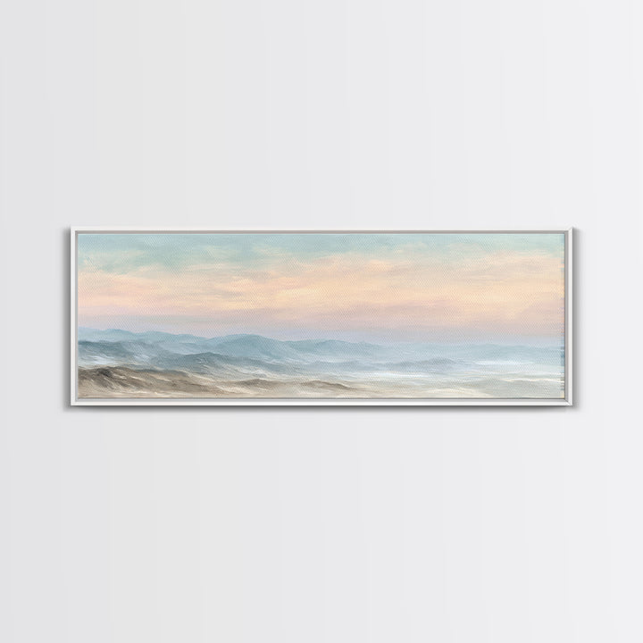 Warm Desert Sunrise Framed Canvas Print, Waiting Room Art, Printable Art, Waiting Room Decor, Watercolor Art, Calm, WRA-3x1-5