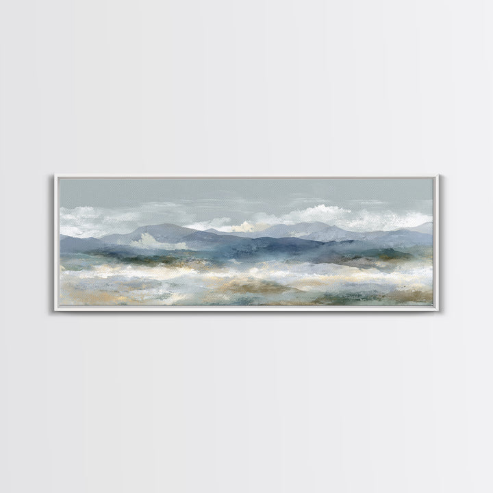 Simple Mountain Layers Canvas Print, Waiting Room Art, Dog Wall Art, Waiting Room Decor, Calm, Boho Decor, Luxury Decor, WRA-3x1-54