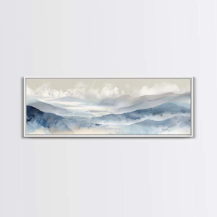 Simple Mountain Layers Canvas Print, Waiting Room Art, Digital Art Print, Waiting Room Decor, Watercolor Art, Calm, WRA-3x1-6