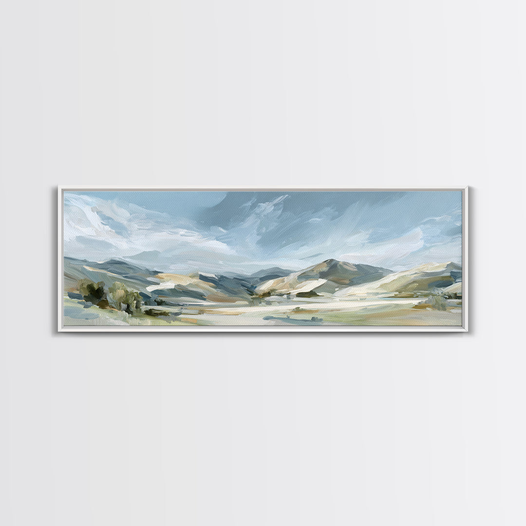 Calming Landscape with Open Sky and Gentle Canvas Print, Waiting Room Art, Dog Wall Art, Waiting Room Decor, Watercolor Art, WRA-3x1-65