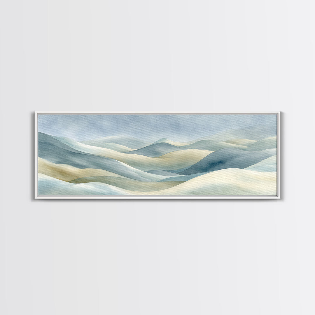 Soft Abstract Waves Canvas Print, Waiting Room Art, Bauhaus Print, Waiting Room Decor, Abstract Art, Calm, Dental Office Decor, WRA-3x1-66