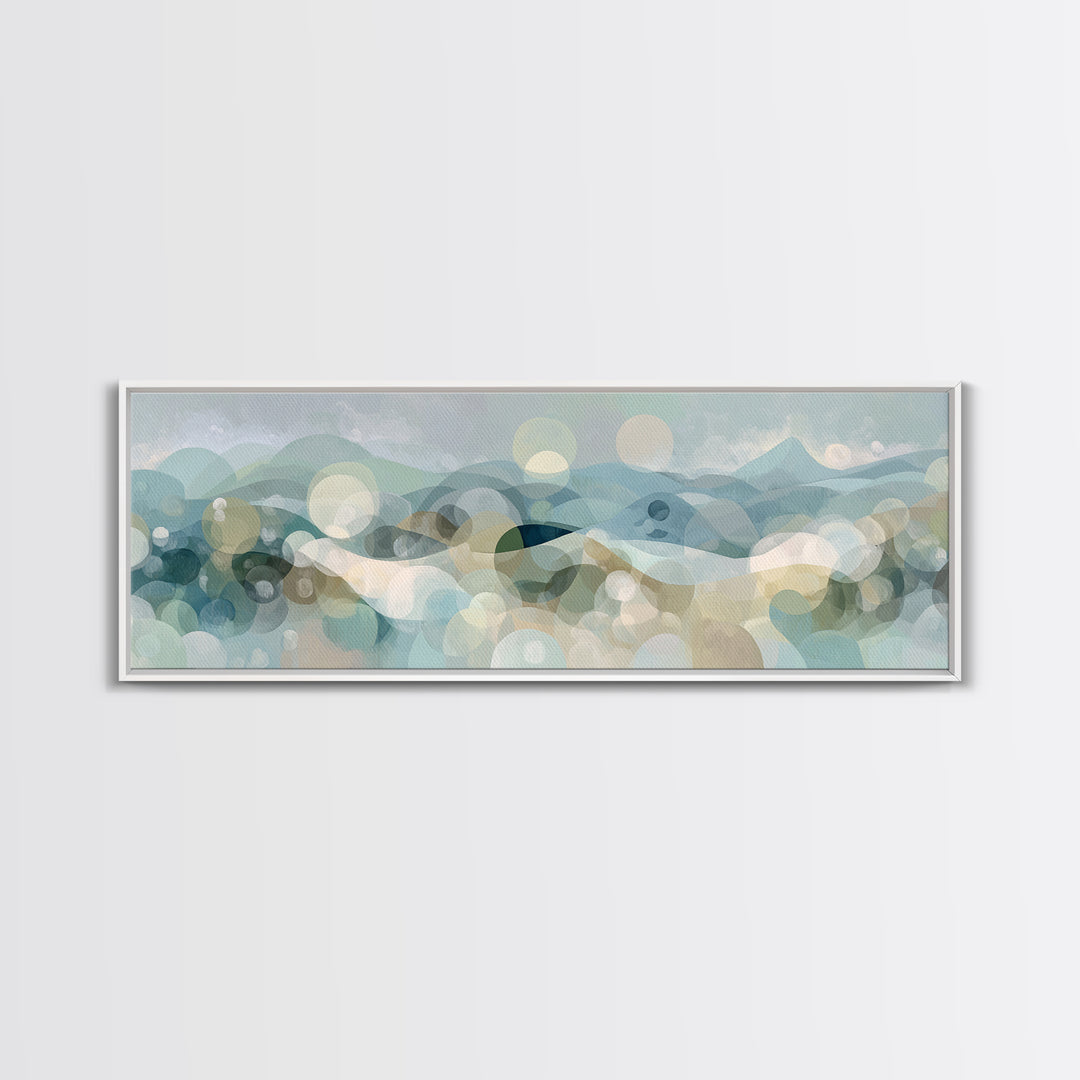 Abstract Circles Suggesting Calm Movement Framed Canvas Print, Waiting Room Art, Office Wall Decor, Waiting Room Decor, Calm, WRA-3x1-74