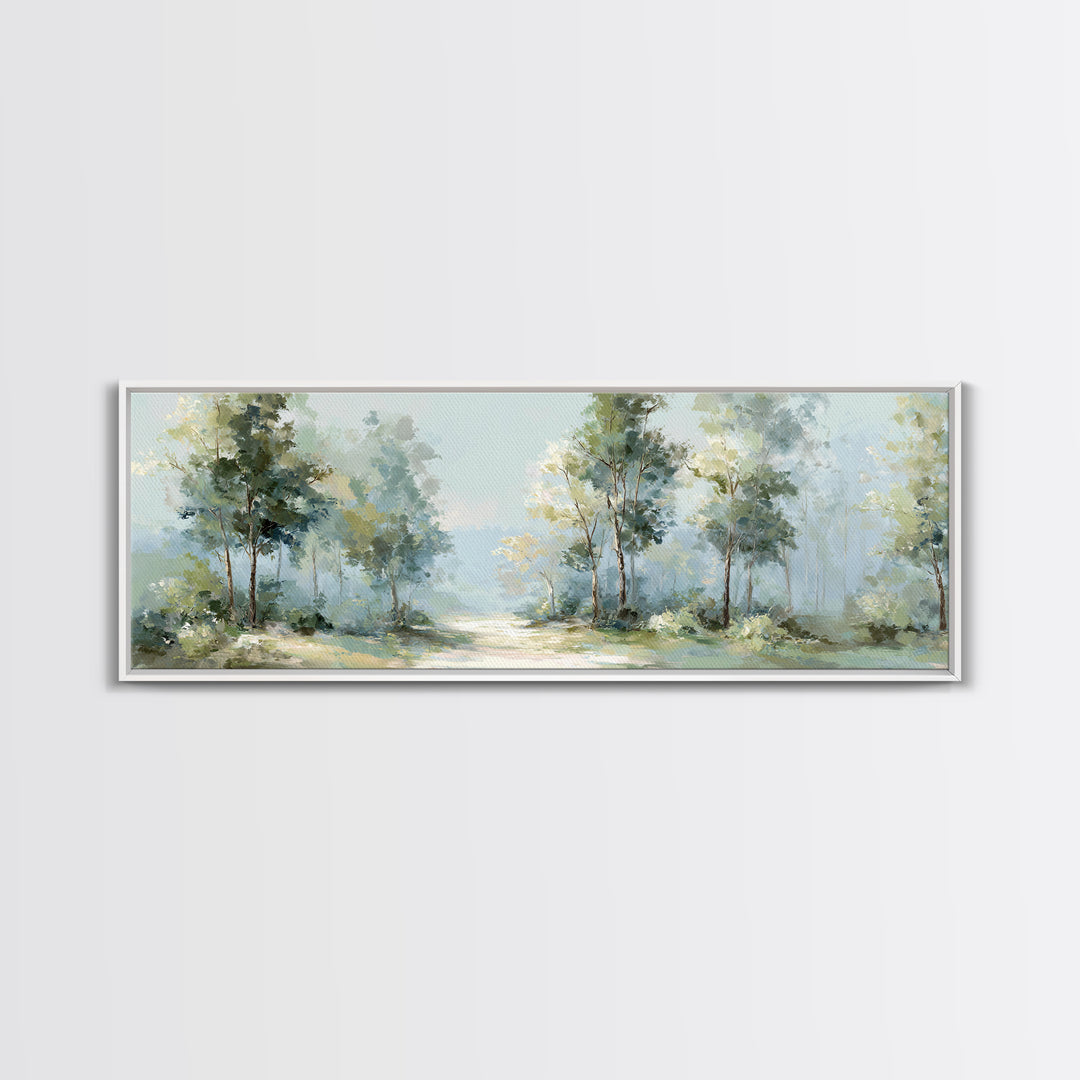 Misty Forest Path Canvas Print, Waiting Room Art, Office Wall Art, Waiting Room Decor, Fine Art, Calm, Dental Wall Art, WRA-3x1-75