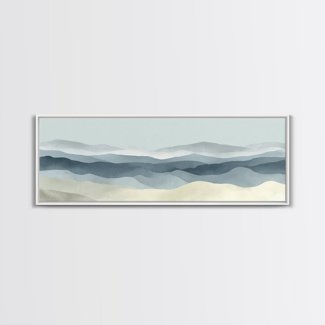 Simple Mountain Layers Canvas Print, Waiting Room Art, Art, Waiting Room Decor, Oil Painting, Calm, Bauhaus Print, WRA-3x1-78
