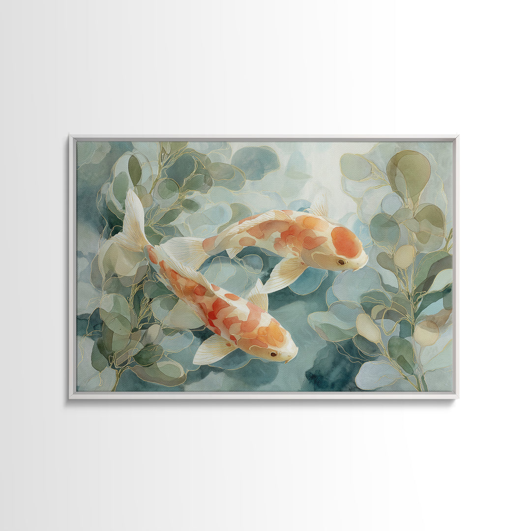 Gentle Koi Fish Canvas Print, Waiting Room Art, Office Wall Art, Waiting Room Decor, Watercolor Art, Calm, Dental Wall Art, WRA-3x2-26