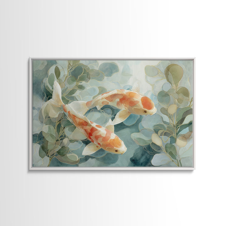 Gentle Koi Fish Canvas Print, Waiting Room Art, Office Wall Art, Waiting Room Decor, Watercolor Art, Calm, Dental Wall Art, WRA-3x2-26