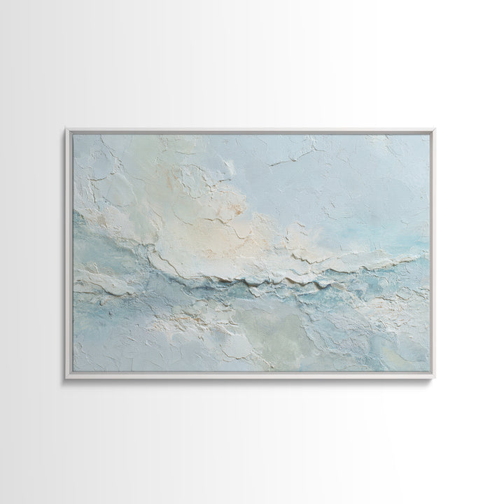Light Marble Texture Abstract Framed Canvas Print, Waiting Room Art, Wall Sculpture, Waiting Room Decor, Abstract Art, Calm, WRA-3x2-28