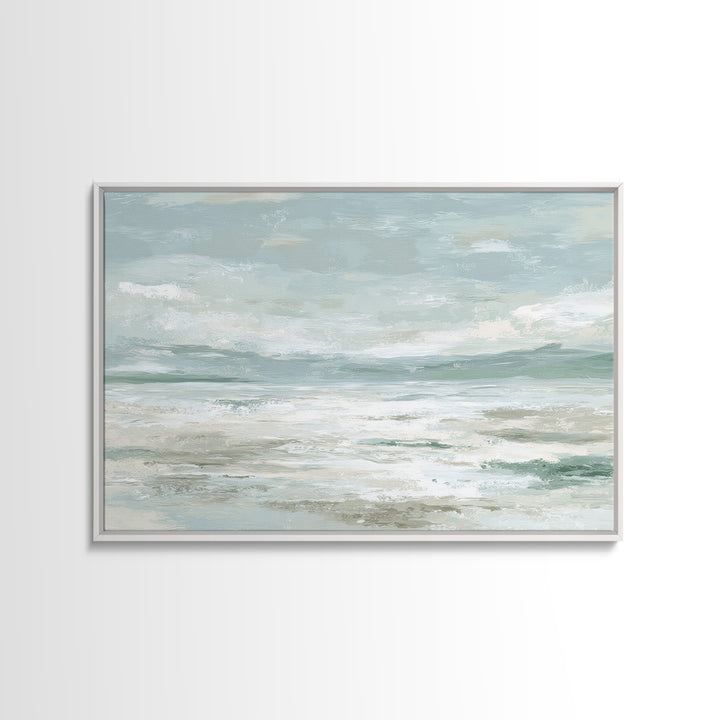 Coastal Horizon with Pale Sand and Water Canvas Print, Waiting Room Art, Digital Art Print, Waiting Room Decor, Fine Art, Calm, WRA-3x2-37