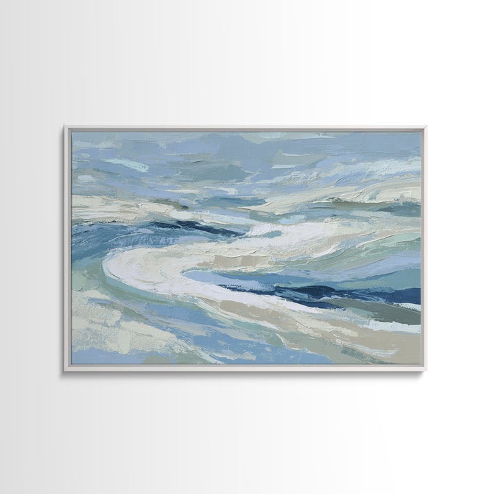 Soft Abstract Waves Framed Canvas Print, Waiting Room Art, Wall Sculpture, Waiting Room Decor, Fine Art, Calm, Dog Wall Art, WRA-3x2-6