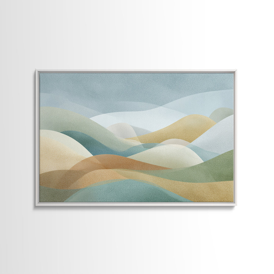 Pastel Rainbow Shapes for Pediatric Spaces Framed Canvas Print, Waiting Room Art, Bauhaus Print, Waiting Room Decor, WRA-3x2-70