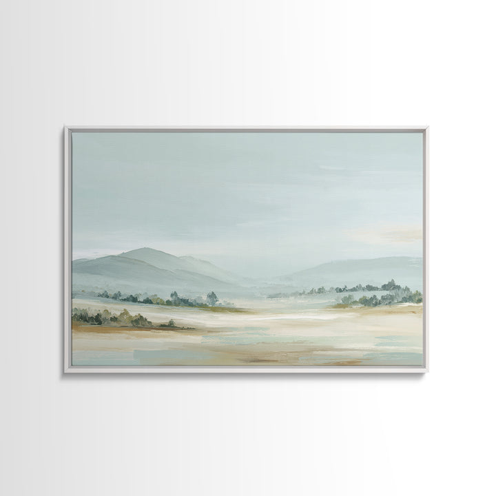 Calming Landscape with Open Sky and Gentle Framed Canvas Print, Waiting Room Art, Gallery Decor, Waiting Room Decor, Calm, WRA-3x2-77