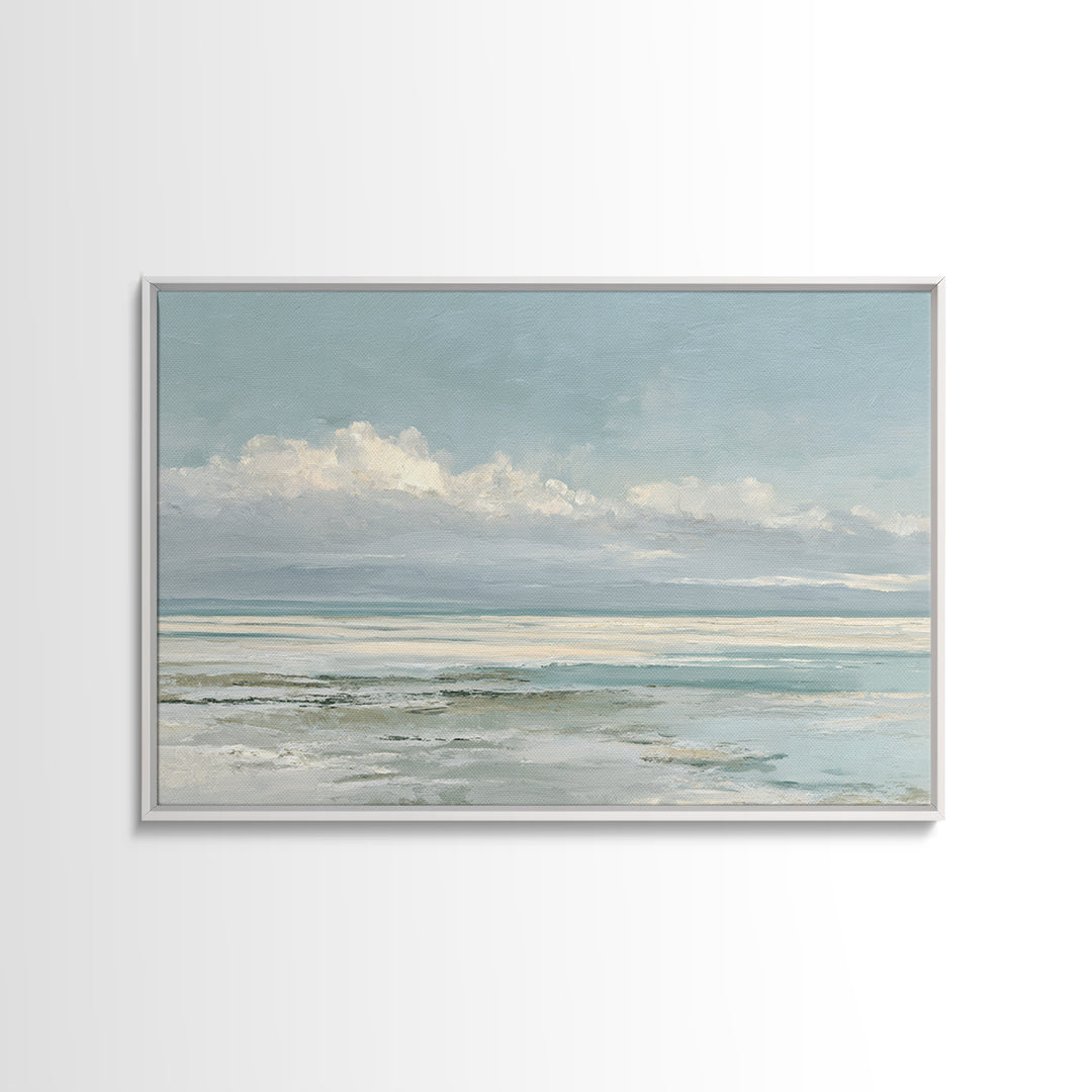 Coastal Horizon with Pale Sand and Water Canvas Print, Waiting Room Art, Dental Office Decor, Waiting Room Decor, Calm, WRA-3x2-85
