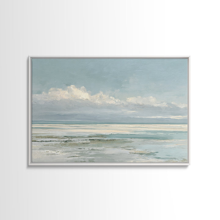 Coastal Horizon with Pale Sand and Water Canvas Print, Waiting Room Art, Dental Office Decor, Waiting Room Decor, Calm, WRA-3x2-85