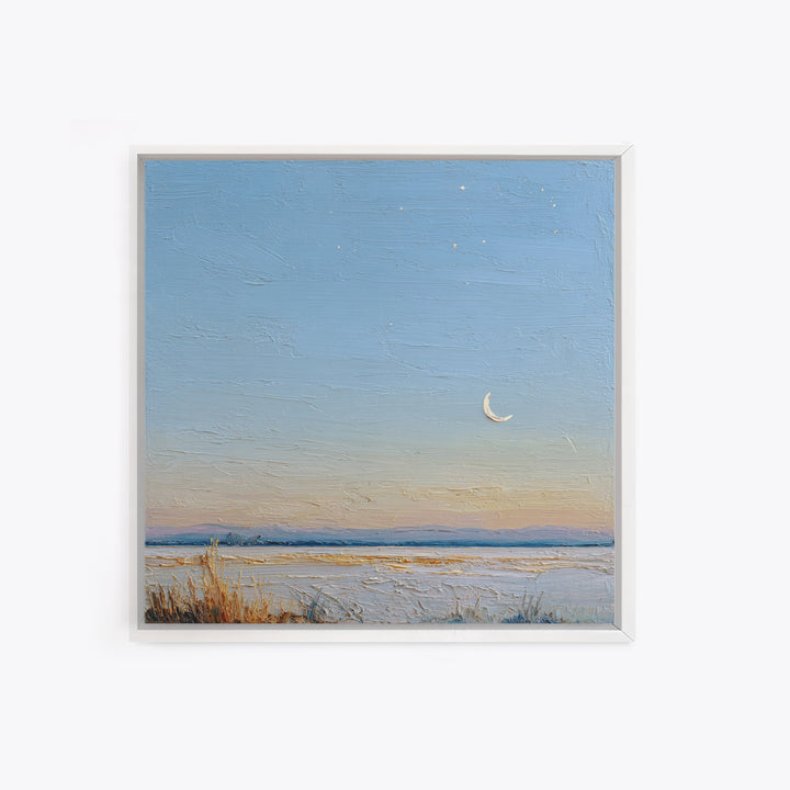 Crescent Moon and Stars Canvas Print, Yoga Studio Art, Nature Prints, Yoga Studio Decor, Fine Art, Balance, Boho Wall Hanging, YSA-1x1-18