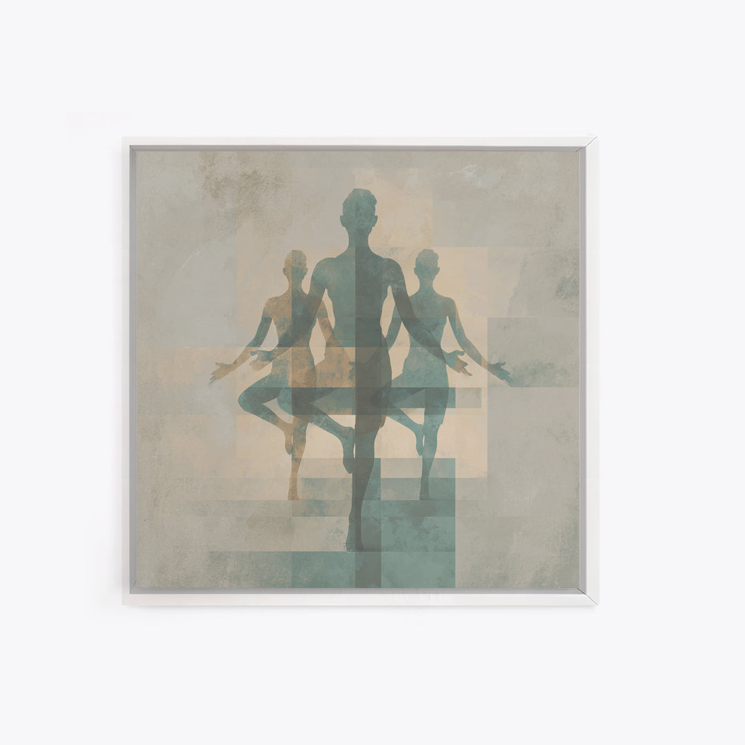 Sun Salutation Silhouette Sequence Without Text Canvas Print, Yoga Studio Art, Wall Art Print, Yoga Studio Decor, Balance, YSA-1x1-8