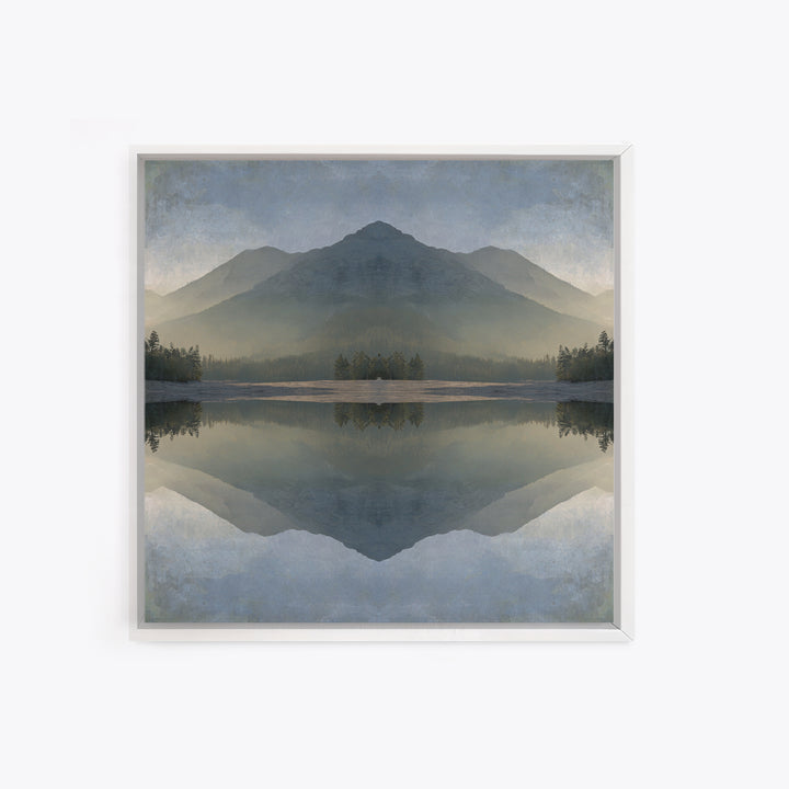 Sunrise Mountain Lake Reflection Canvas Print, Yoga Studio Art, Southwest Decor, Yoga Studio Decor, Fine Art, Balance, YSA-1x1-92
