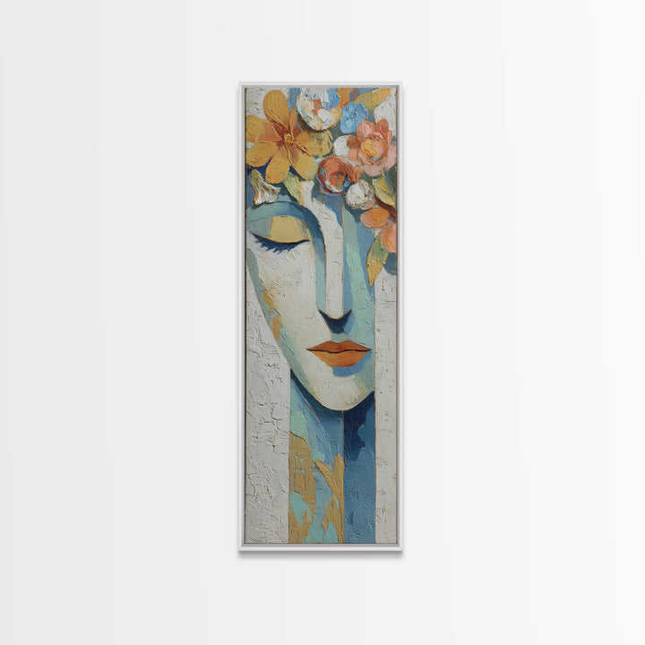 Closed Eye Face Canvas Print, Yoga Studio Art, Yoga Studio Decor, Watercolor Art, Balance, Wall Art Printable, YSA-1x3-25