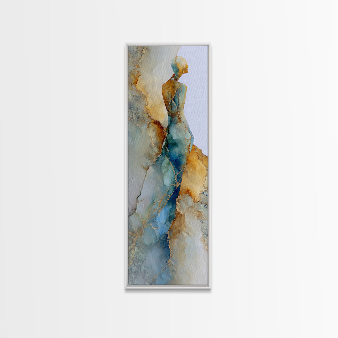 Soft Watercolor Aura Around Seated Figure Canvas Print, Yoga Studio Art, African American Art, Yoga Studio Decor, Balance, YSA-1x3-59