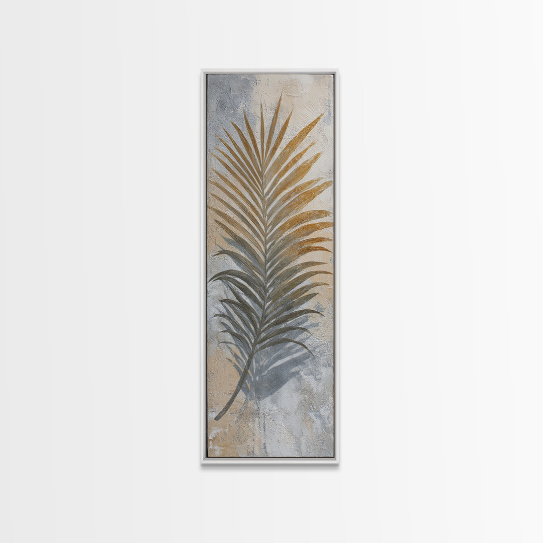 Gentle Palm Leaf Shadow on Plaster Canvas Print, Yoga Studio Art, Printable Wall Art, Yoga Studio Decor, Fine Art, Balance, YSA-1x3-60