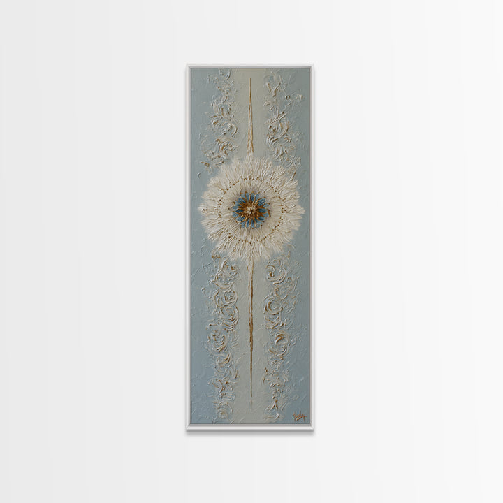 Mandala in Soft Earth Tones Framed Canvas Print, Yoga Studio Art, Boho Decor, Yoga Studio Decor, Oil Painting, Balance, YSA-1x3-69