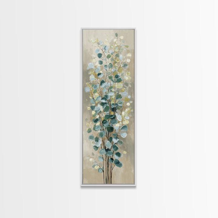 Sage Green Botanical Branch Study Canvas Print, Yoga Studio Art, Luxury Decor, Yoga Studio Decor, Balance, Living Room Decor, YSA-1x3-77