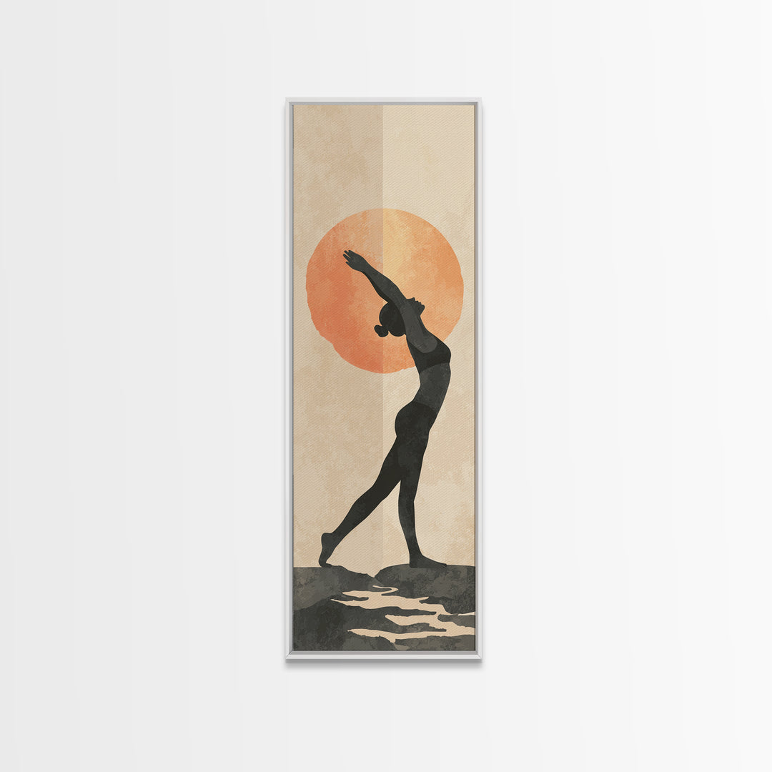 Sun Salutation Silhouette Sequence Without Text Canvas Print, Yoga Studio Art, Nature Prints, Yoga Studio Decor, Balance, YSA-1x3-92
