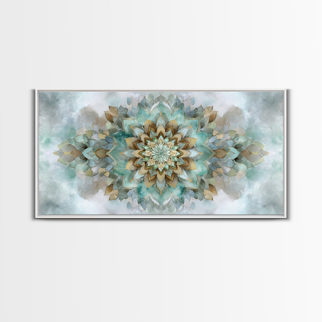 Mandala in Soft Earth Tones Canvas Print, Yoga Studio Art, Wall Art Print, Yoga Studio Decor, Oil Painting, Balance, Yoga Gift, YSA-2x1-77