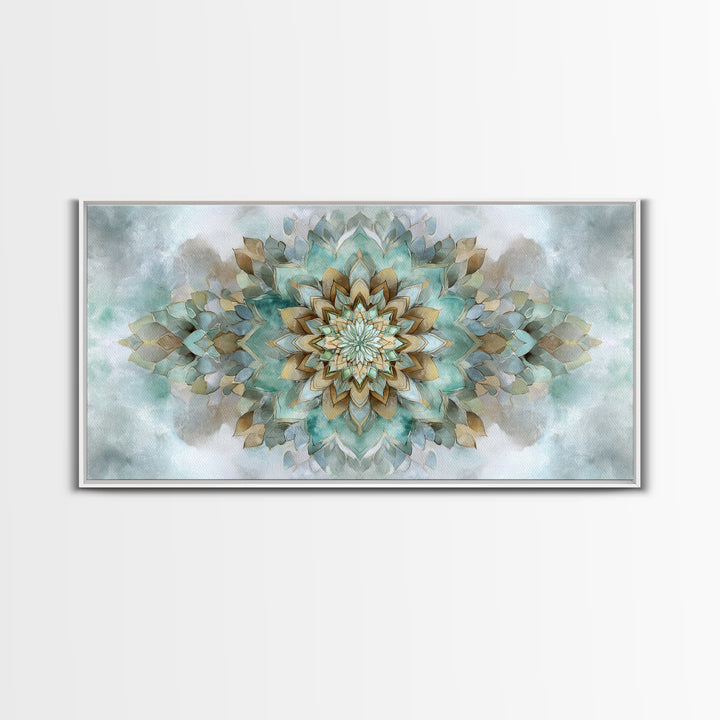 Mandala in Soft Earth Tones Canvas Print, Yoga Studio Art, Wall Art Print, Yoga Studio Decor, Oil Painting, Balance, Yoga Gift, YSA-2x1-77