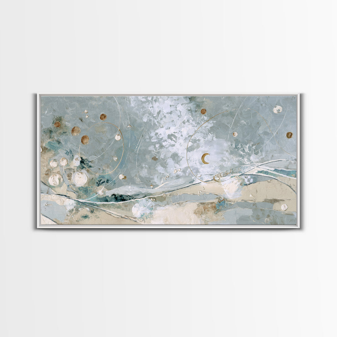 Crescent Moon and Stars Framed Canvas Print, Yoga Studio Art, Home Decor, Yoga Studio Decor, Fine Art, Balance, Custom Wall Art, YSA-2x1-86