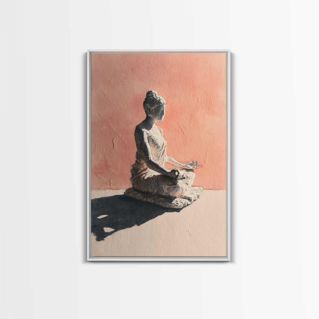 Seated Meditation Figure Framed Canvas Print, Yoga Studio Art, Wall Art Print, Yoga Studio Decor, Fine Art, Balance, Yoga Gift, YSA-2x3-33