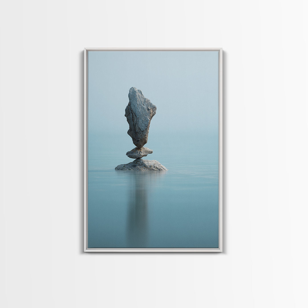 Ocean Horizon with Meditative Stillness Canvas Print, Yoga Studio Art, Living Room Wall Art, Yoga Studio Decor, Balance, YSA-2x3-96
