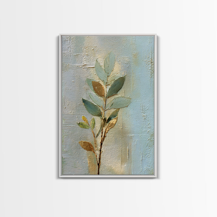 Sage Green Botanical Branch Study Framed Canvas Print, Yoga Studio Art, African American Art, Yoga Studio Decor, Watercolor Art, YSA-2x3-97
