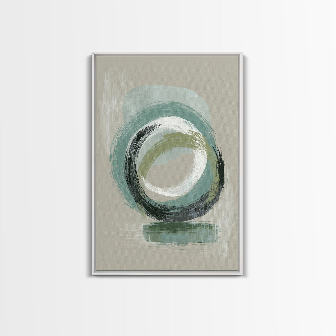 Minimal Zen Circle Brushstroke Canvas Print, Yoga Studio Art, Metal Wall Decor, Yoga Studio Decor, Fine Art, Balance, YSA-2x3-99