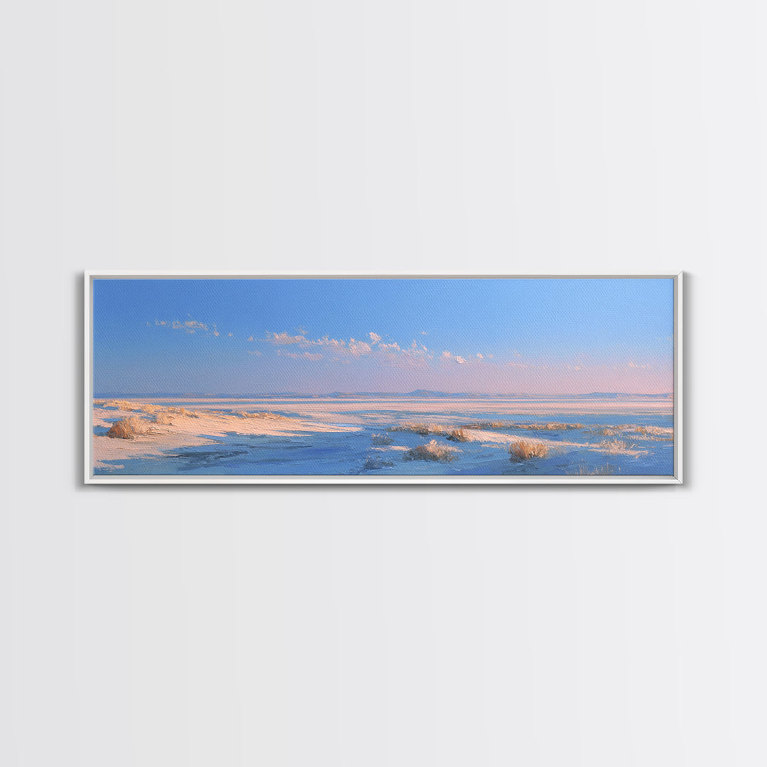 Peaceful Desert Horizon Framed Canvas Print, Yoga Studio Art, Southwest Decor, Yoga Studio Decor, Fine Art, Balance, YSA-3x1-28